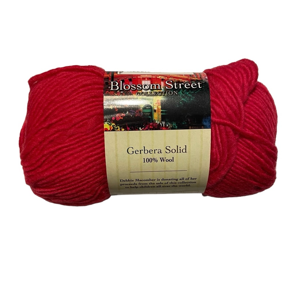 Universal Yarn Debbie Macomber Worsted Wool Yarn Gerbera Daisy Red Felts